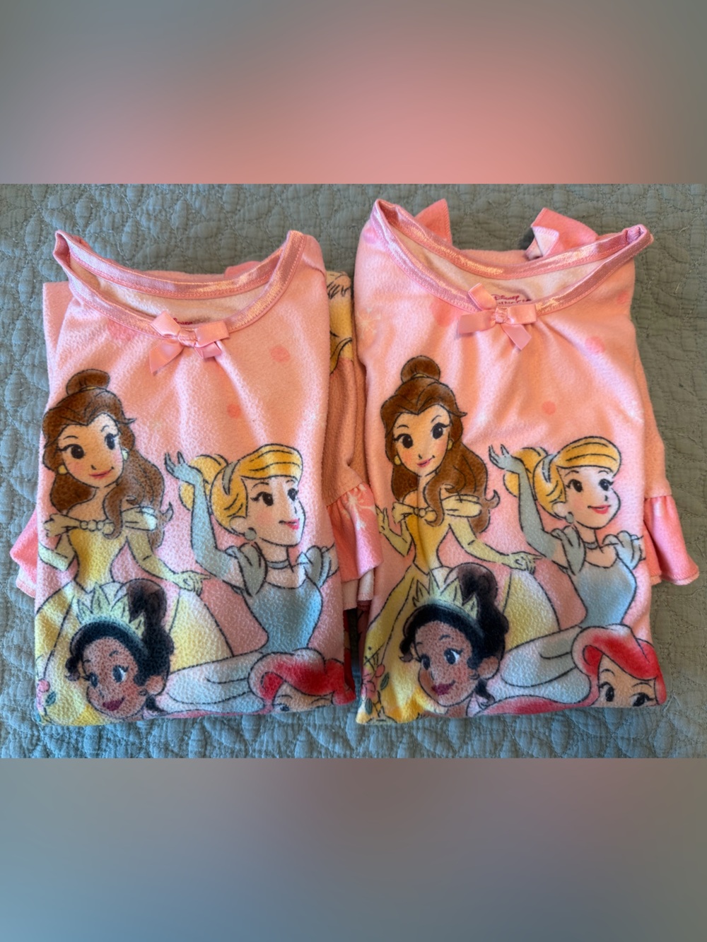 Disney Girls Pink Princess Fleece Pajama Nightgowns - 4T, 5T